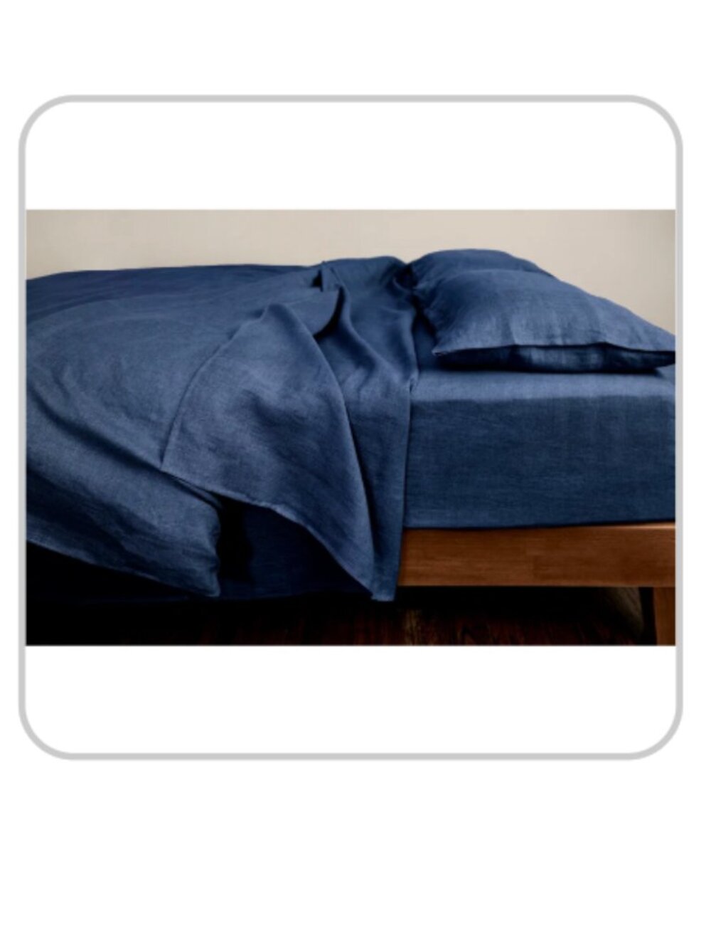 Sembla Linen Flat Sheet (King) - Indigo
